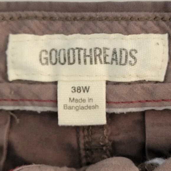 Goodthreads Chino Shorts Mens Size 38W Light Brown Slim Fit Flat Front - Picture 6 of 8